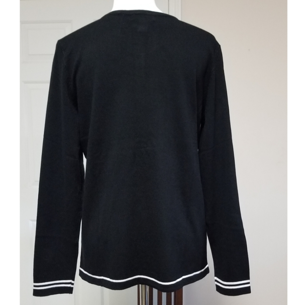 🆕️⬇️1 LEFT! By Design Black & White Button Front Cardigan - Picture 6 of 8